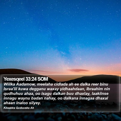 Yexesqeel 33:24 SOM Bible Verse Image