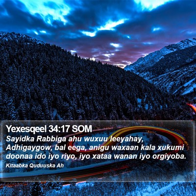 Yexesqeel 34:17 SOM Bible Verse Image