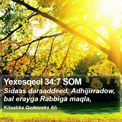 Yexesqeel 34:7 SOM Bible Verse Image