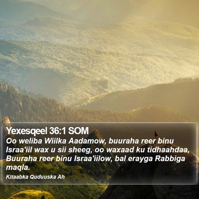 Yexesqeel 36:1 SOM Bible Verse Image