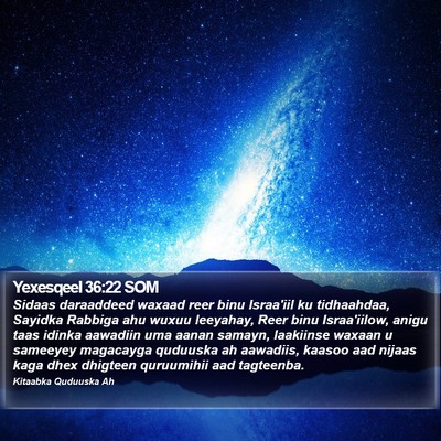 Yexesqeel 36:22 SOM Bible Verse Image