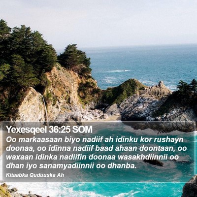 Yexesqeel 36:25 SOM Bible Verse Image