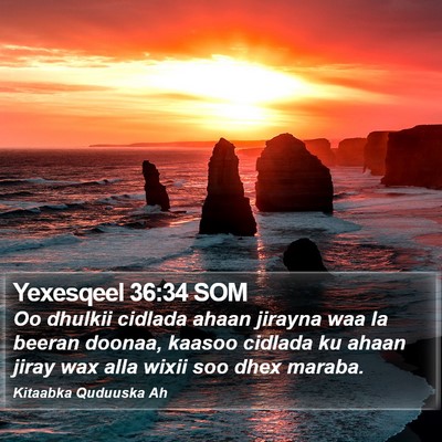 Yexesqeel 36:34 SOM Bible Verse Image