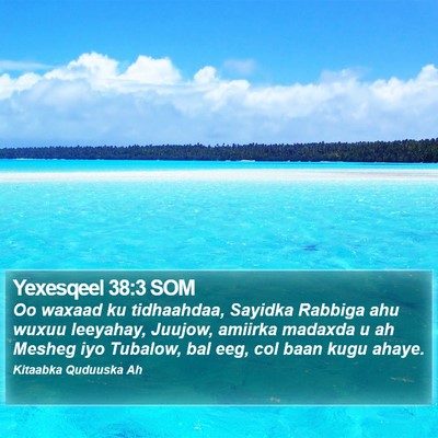 Yexesqeel 38:3 SOM Bible Verse Image
