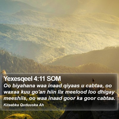 Yexesqeel 4:11 SOM Bible Verse Image