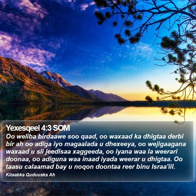 Yexesqeel 4:3 SOM Bible Verse Image