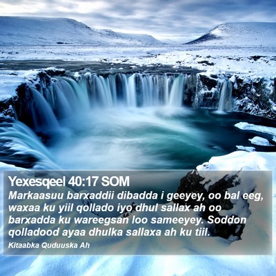 Yexesqeel 40:17 SOM Bible Verse Image