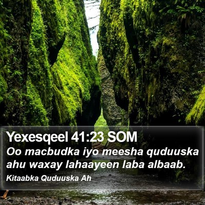 Yexesqeel 41:23 SOM Bible Verse Image