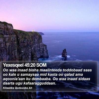 Yexesqeel 45:20 SOM Bible Verse Image