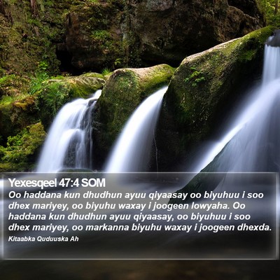 Yexesqeel 47:4 SOM Bible Verse Image