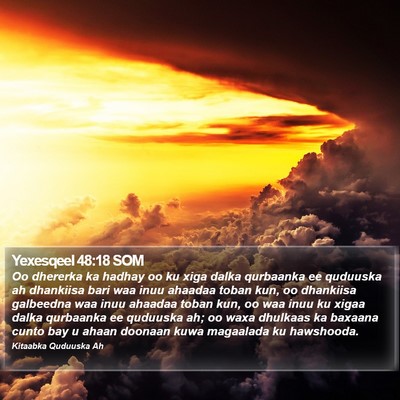 Yexesqeel 48:18 SOM Bible Verse Image