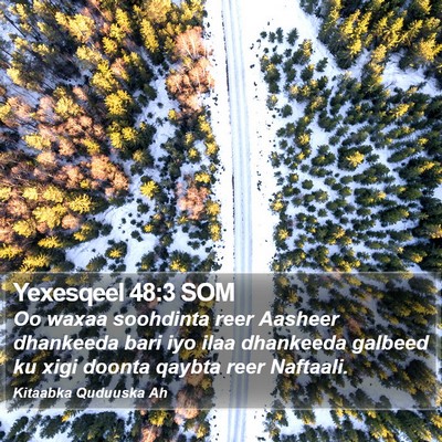 Yexesqeel 48:3 SOM Bible Verse Image