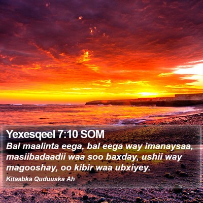 Yexesqeel 7:10 SOM Bible Verse Image