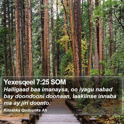 Yexesqeel 7:25 SOM Bible Verse Image