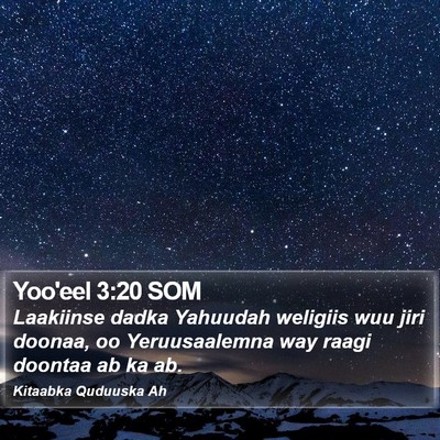 Yoo'eel 3:20 SOM Bible Verse Image