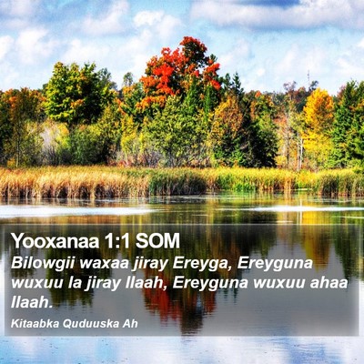 Yooxanaa 1:1 SOM Bible Verse Image