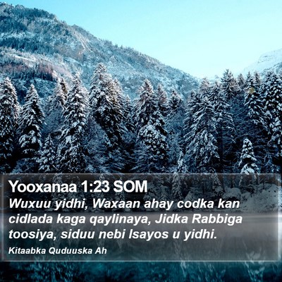 Yooxanaa 1:23 SOM Bible Verse Image