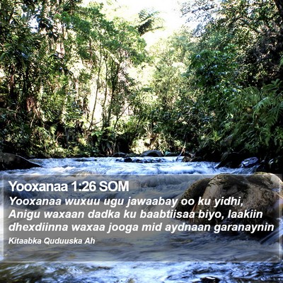 Yooxanaa 1:26 SOM Bible Verse Image