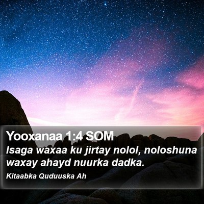Yooxanaa 1:4 SOM Bible Verse Image