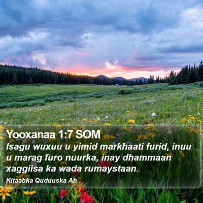 Yooxanaa 1:7 SOM Bible Verse Image