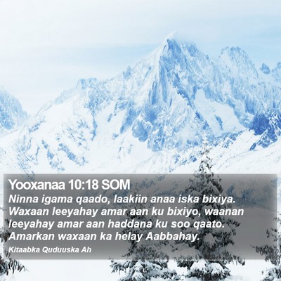 Yooxanaa 10:18 SOM Bible Verse Image
