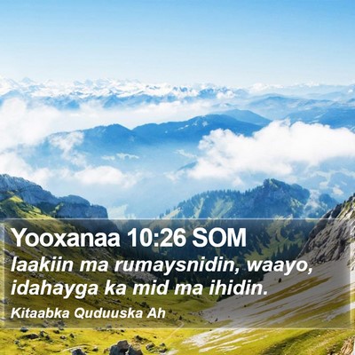 Yooxanaa 10:26 SOM Bible Verse Image