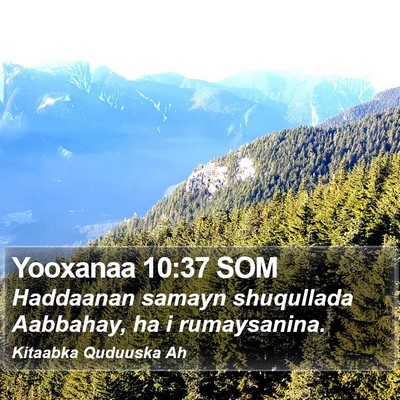Yooxanaa 10:37 SOM Bible Verse Image