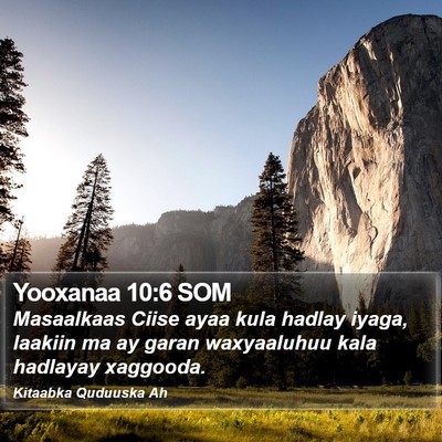 Yooxanaa 10:6 SOM Bible Verse Image