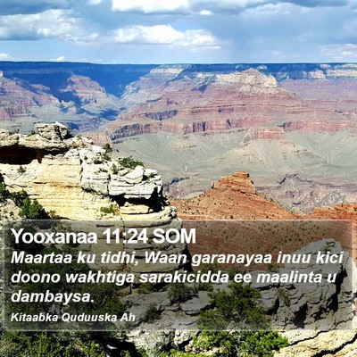 Yooxanaa 11:24 SOM Bible Verse Image