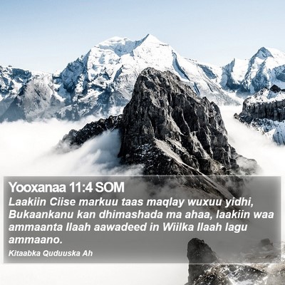 Yooxanaa 11:4 SOM Bible Verse Image