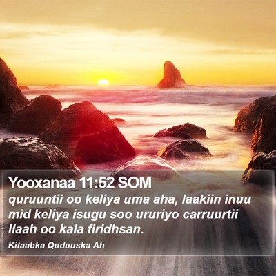 Yooxanaa 11:52 SOM Bible Verse Image