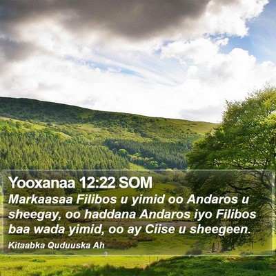 Yooxanaa 12:22 SOM Bible Verse Image