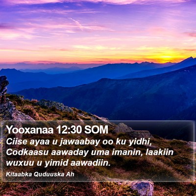 Yooxanaa 12:30 SOM Bible Verse Image