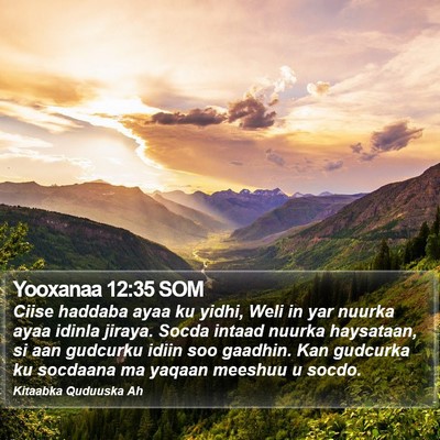 Yooxanaa 12:35 SOM Bible Verse Image