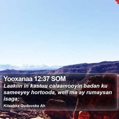 Yooxanaa 12:37 SOM Bible Verse Image