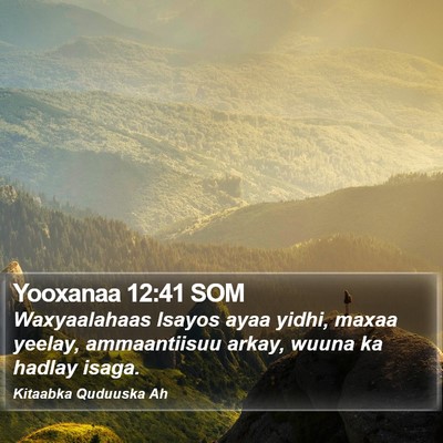 Yooxanaa 12:41 SOM Bible Verse Image