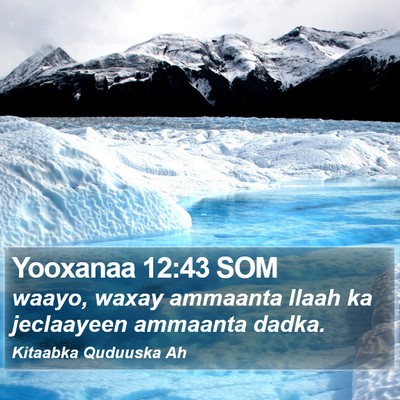 Yooxanaa 12:43 SOM Bible Verse Image