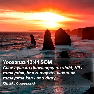 Yooxanaa 12:44 SOM Bible Verse Image