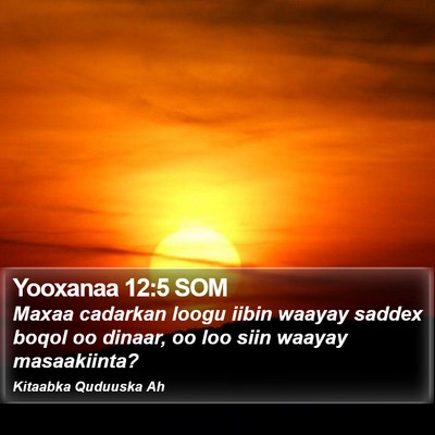 Yooxanaa 12:5 SOM Bible Verse Image