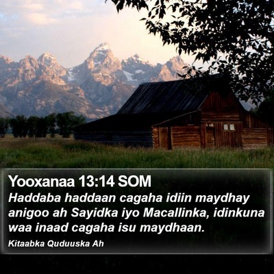 Yooxanaa 13:14 SOM Bible Verse Image
