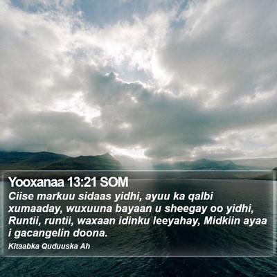Yooxanaa 13:21 SOM Bible Verse Image