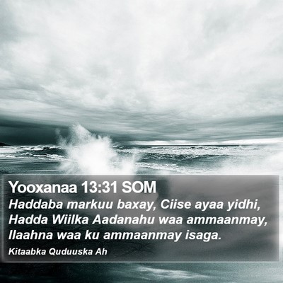 Yooxanaa 13:31 SOM Bible Verse Image