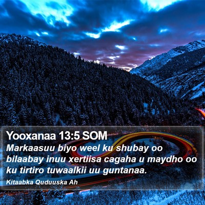 Yooxanaa 13:5 SOM Bible Verse Image