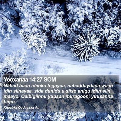 Yooxanaa 14:27 SOM Bible Verse Image