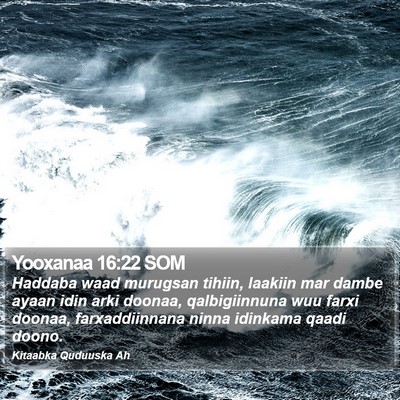 Yooxanaa 16:22 SOM Bible Verse Image