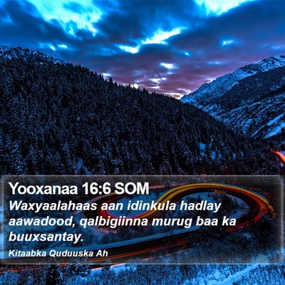 Yooxanaa 16:6 SOM Bible Verse Image