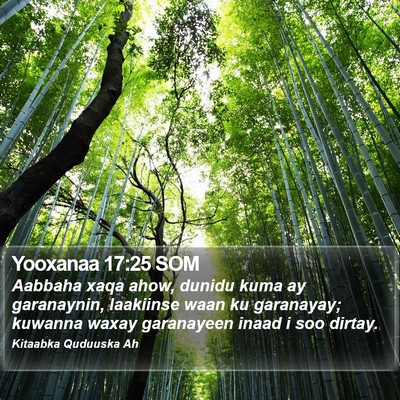 Yooxanaa 17:25 SOM Bible Verse Image