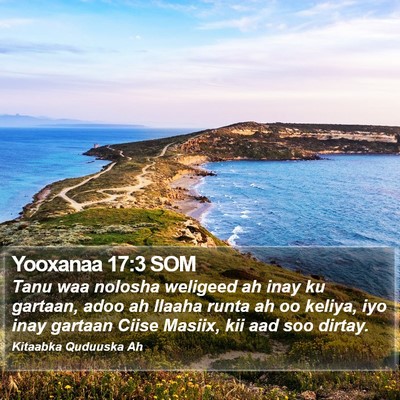Yooxanaa 17:3 SOM Bible Verse Image