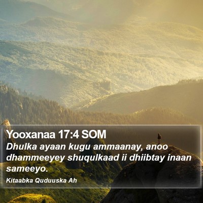 Yooxanaa 17:4 SOM Bible Verse Image