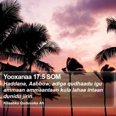 Yooxanaa 17:5 SOM Bible Verse Image